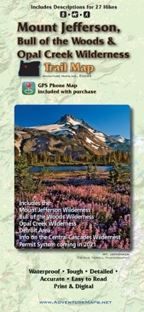 Adventure Maps Mount Jefferson, Bull of the Woods & Opal Creek Wilderness Trail Map 0