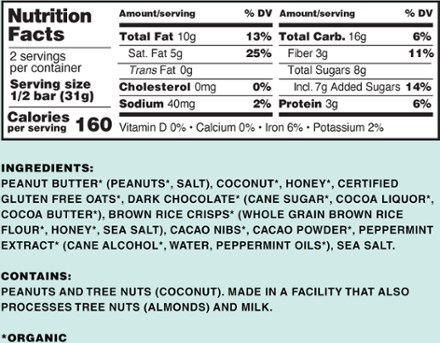 Kate's Real Food Dark Chocolate Mint Bar - 2.2 oz 1
