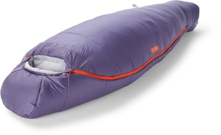 Big Agnes Anthracite 20 Sleeping Bag - Women's 3/4 head view (Purple)
