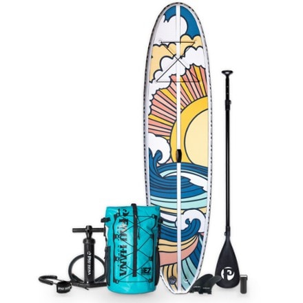 Pau Hana Big EZ Air Stowaway Lite Stand Up Inflatable Paddle Board with Paddle - 11' 0
