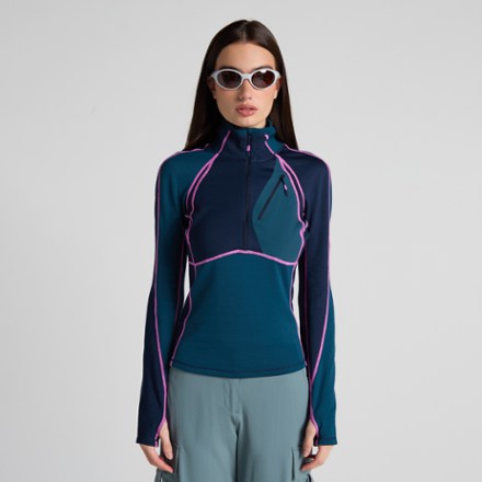 SENIQ Joytrek Grid Fleece Zip-Neck Pullover - Women's 0