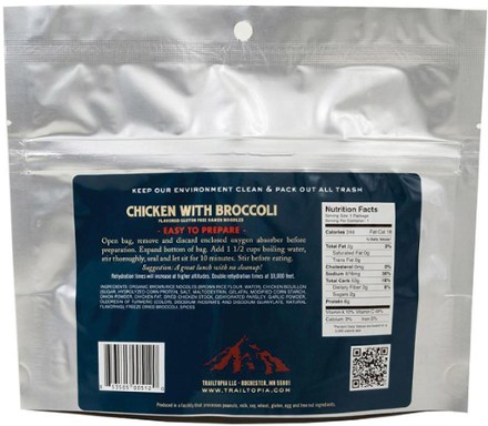 Trailtopia Gluten-Free Ramen Noodles with Chicken Flavor and Broccoli - 1 Serving 1