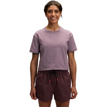 Black Diamond Stripe Crop T-Shirt - Women's 1