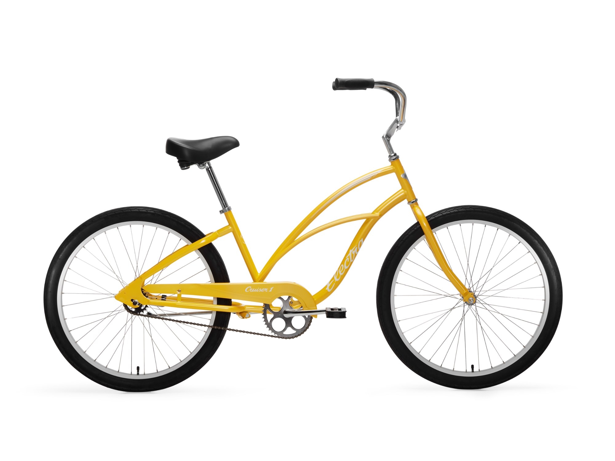 yellow electra cruiser bicycle