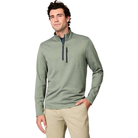 Free Country Tech Heather Double Face Quarter-Zip Mock Pullover - Men's 0
