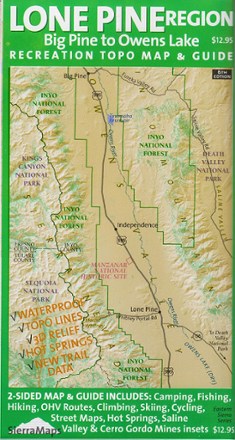 Sierra Lone Pine Region Recreation Topo Map and Guide - 6th Edition 0