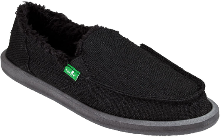 sanuk women's black slip on