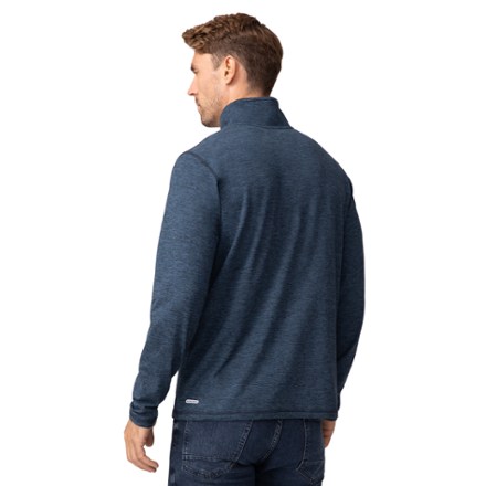 【REMI RELIEF】SUEDE LIKE RAGLAN ZIPJACKET Free Country Sueded Spacedye Quarter-Zip Pullover - Men's