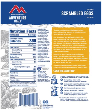 Mountain House Scrambled Eggs with Bacon - Single Serving 1