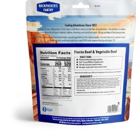 Backpacker's Pantry Fiesta Beef and Vegetable Bowl - 2 Servings 1