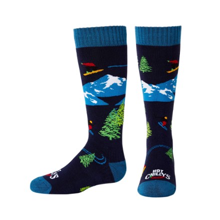 Hot Chillys Freestyle Navy Mid Volume Socks - Kids' 0