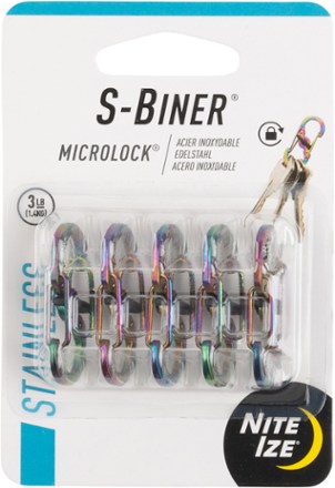 Nite Ize S-Biner Stainless-Steel MicroLock Dual Carabiners - Package of 5 1