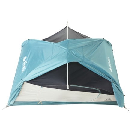 REI Co-op Trail Hut 2 Tent with Footprint Fly doors roll up over the roof 