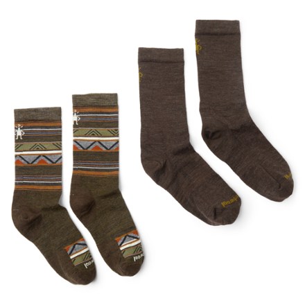 Smartwool Everyday Zig Zag Valley/Anchor Line Zero Cushion Crew Socks - Men's - 2 Pairs 0