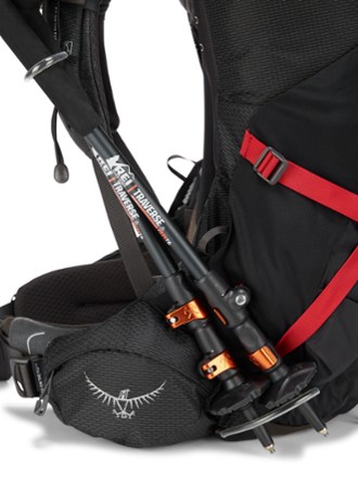 Osprey Aether Plus 60 Pack - Men's Trekking pole attachment (poles not included)