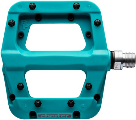 turquoise bike pedals