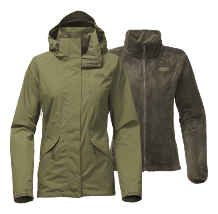 ladies green north face jacket