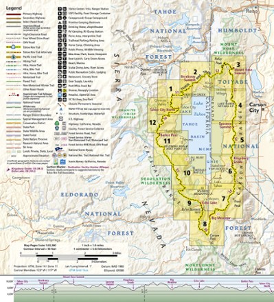 National Geographic Tahoe Rim Trail Topographic Map Guide 1