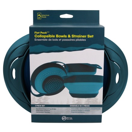 Adventure Ready Flat Pack Collapsible Bowls & Strainer Set 2