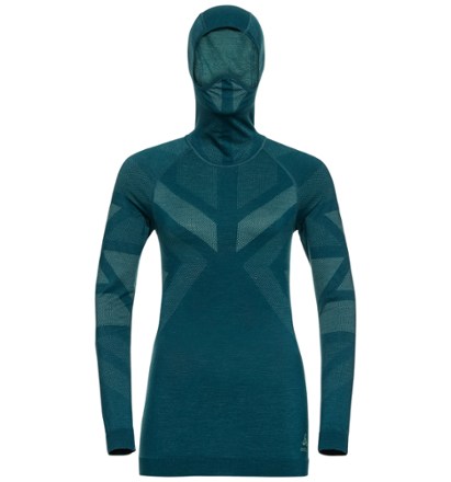 Odlo Women's Natural + Kinship Warm Base Layer Top with Face Mask