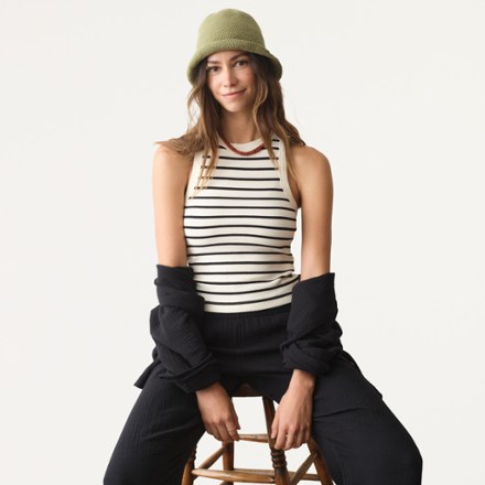 Marine Layer Lexi Rib Sun-In High Neck Crop Tank Top - Women's 0