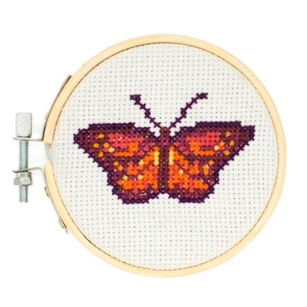 Kikkerland Mini Cross Stitch Embroidery Kit - Butterfly 1