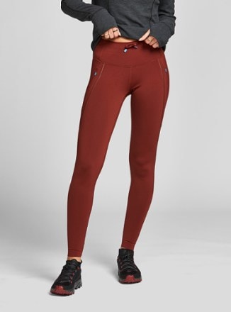 7/8-length thermal fleece leggings - light red