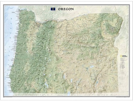 National Geographic Oregon Wall Map - Tubed 0