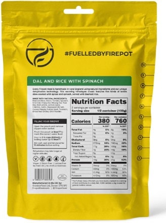 Firepot Dal and Rice with Spinach - 2 Servings 1