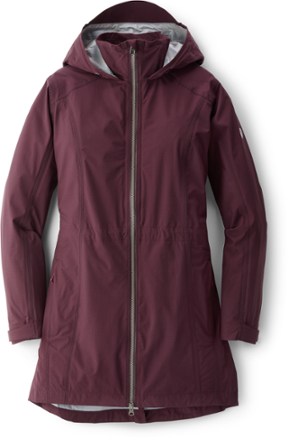 Women Lightweight Hooded Full Zip Raincoat Outdoor Casual Waterproof BRCE 