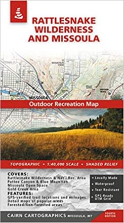 Cairn Cartographics Rattlesnake Wilderness and Missoula Outdoor Recreation Map 0