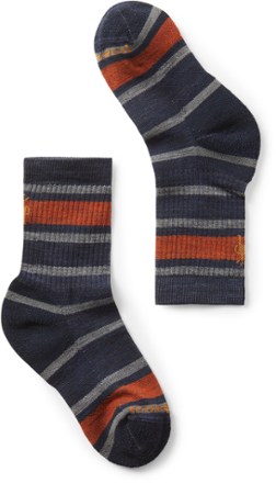 Smartwool Hike Light Cushion Striped Crew Socks - Kids' 0