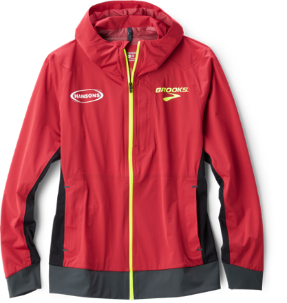 brooks running jacket womens red