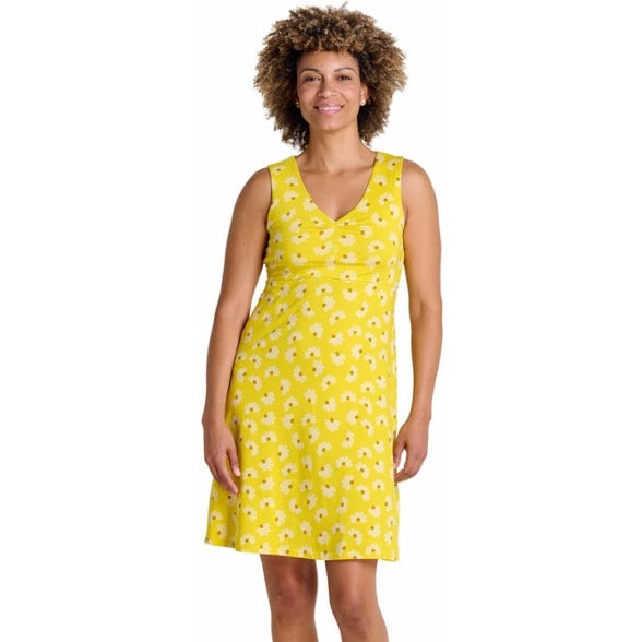 On Body Image of color Sulphur Half Daisy Print