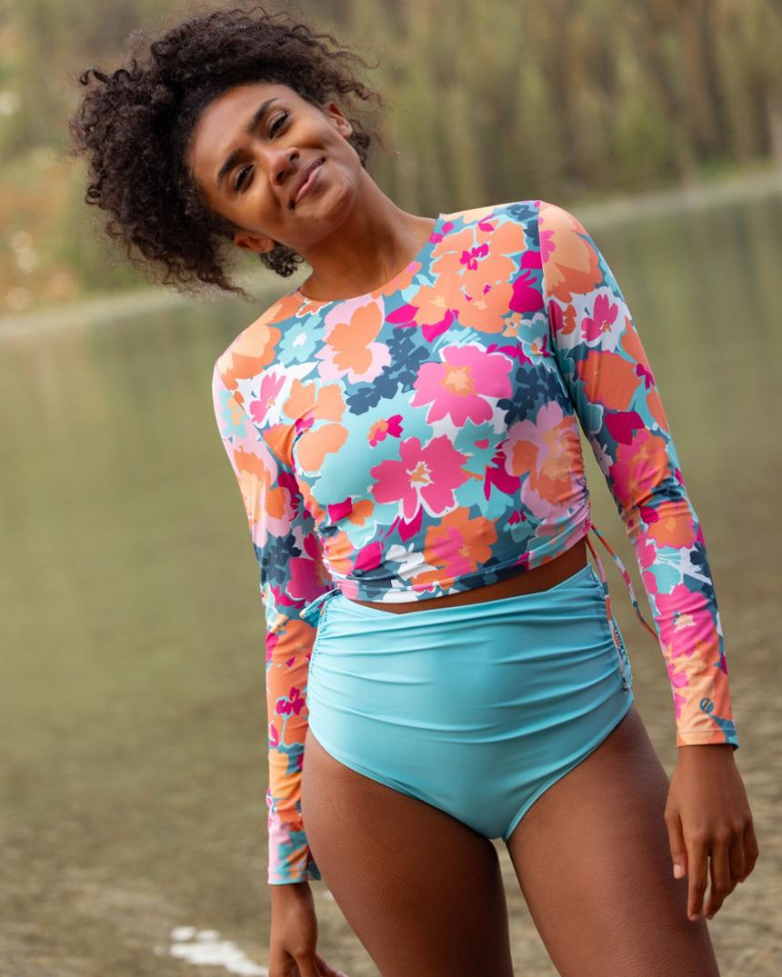 Location Image for Ruched High Rise Swimsuit Bottoms - Women's