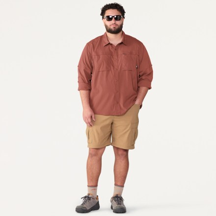 REI Co-op Sahara Classic Hike Long Sleeve Shirt - Men's Large, White, UPF 30