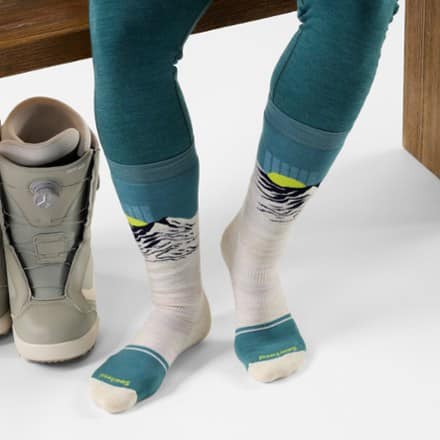 Smartwool Snowboard Targeted Cushion Valley Sunset Over the Calf Socks. - Women's 1