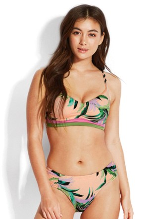 Seafolly Las Palmas Ruched Side Retro Swimsuit Bottoms - Women's 2