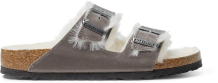 Ladies Birkenstock Arizona Fur Shearling Grey Winter Sandals