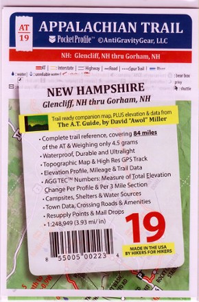 AntiGravityGear Appalachian Trail Pocket Profile Map: New Hampshire (Glencliff, NH - Gorham, NH) 0