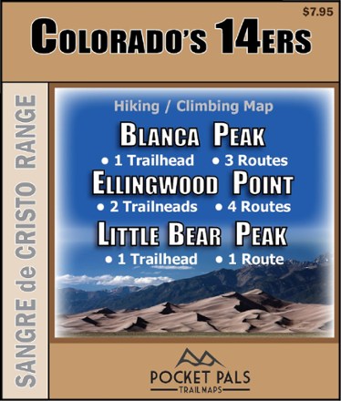 Pocket Pals Trail Maps Colorado 14ers - Blanca Peak/Ellingwood Point/Little Bear Peak Trail Map 0