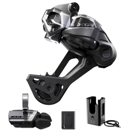 Shimano XTR Di2 M9250 SGS Long-Cage Rear Derailleur and Shifter Upgrade Kit - Band Clamp 0
