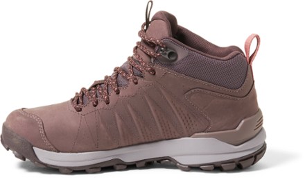 Oboz Sypes Mid Leather Waterproof Hiking Boots - Women's Left view (Peppercorn)