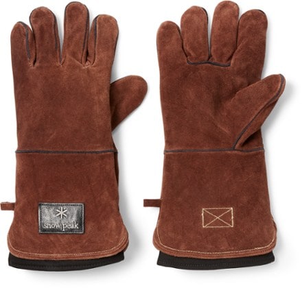 Mens Cooking Gloves Made of Leather, Brown Leather Oven Mitts for