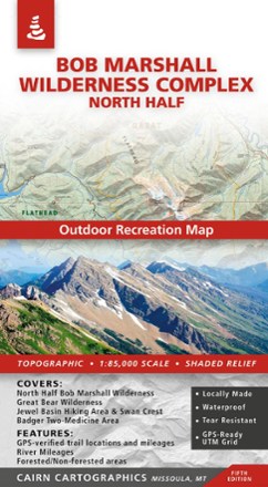 Cairn Cartographics Bob Marshall Wilderness Complex North Half Outdoor Recreation Map - 5th Edition 0