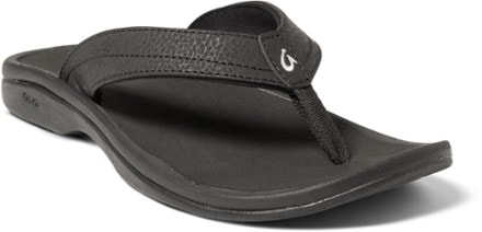 OluKai 'Ohana Flip-Flops - Women's 3/4 view (Black/Black)