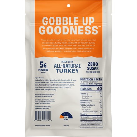 Country Archer Jerky Co. All-Natural Turkey Mini Sticks - Package of 16 1