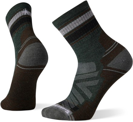 Smartwool Hike Light Cushion Striped Mid Crew Socks - Men's 0