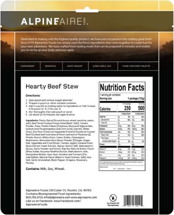 AlpineAire Foods Hearty Beef Stew - 1 Serving 2
