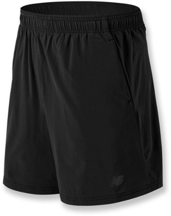 new balance men's 7 woven run shorts